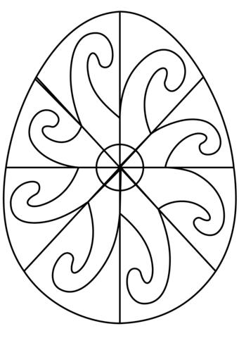 Easter Egg With Spiral Pattern Coloring Page